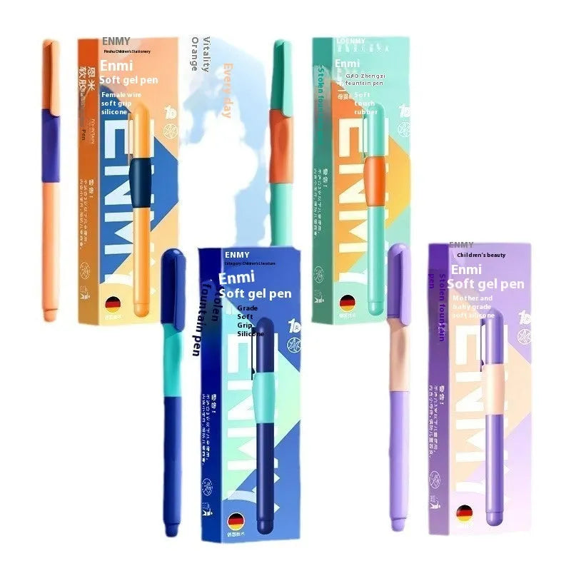 Student posture correction pen in blue, green gradient, purple, or orange with plastic shell and box.