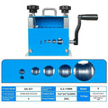SD-017 manual household wire stripping machine showing compact grey body with wire aperture.