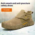 Lightweight leather safety work shoes with anti-smashing and puncture protection in multiple colour options