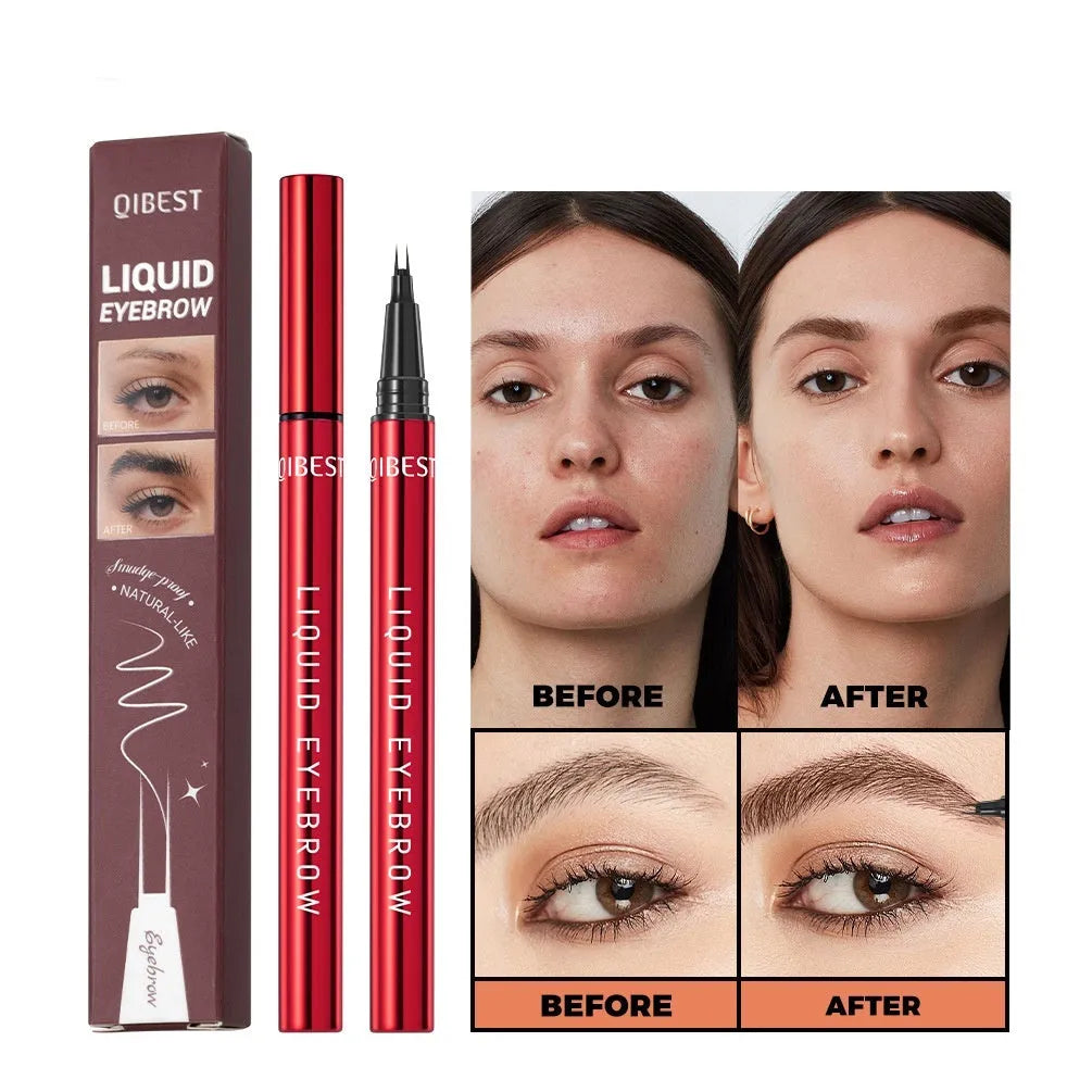 Waterproof oil resistant brown eyebrow pencil with standard spec, smudge-proof formula for universal skin types