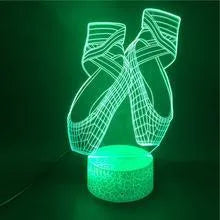 Ballet dancing shoes 3D LED night light with remote control showing multi-colour illumination