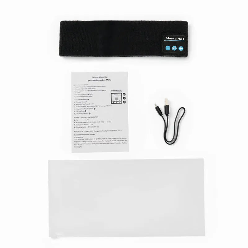 Bluetooth 5.4 sports headband with removable earphones in black dark grey grey white colours