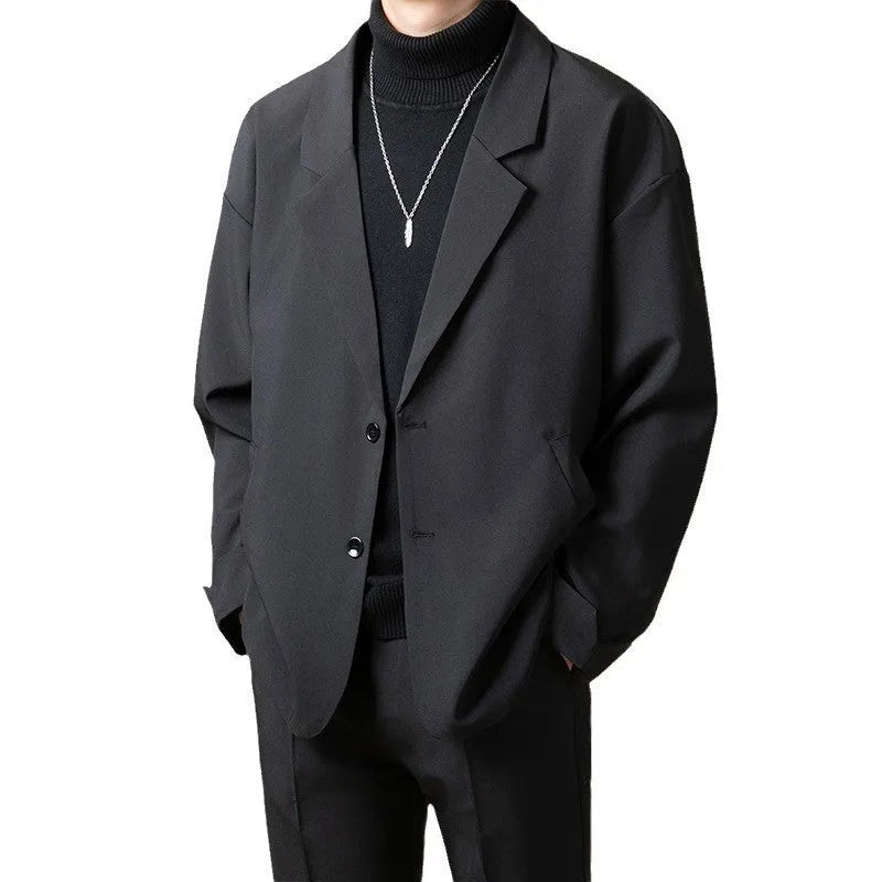 Men's casual loose fit jacket in chemical fibre blend fabric available in four colours
