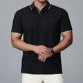 Men's loose fit short-sleeved polo shirt in thin nylon fabric available in white, black, and orange colours
