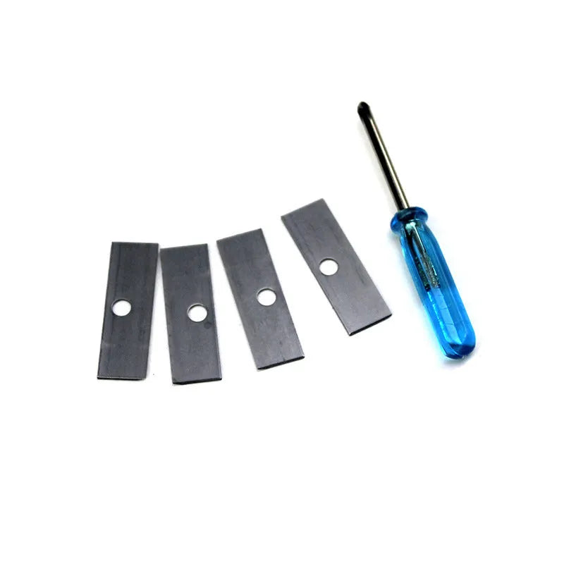 Geometric plastic four-hole pencil sharpener with screwdriver for blade replacement