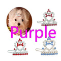 Crown horsehair hairpin ornament for dogs and cats with rhinestones on thick silver plated copper 3cm barrettes