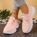 Flyknit-style low-top mesh casual shoes in multiple colours with round toe and front lace-up closure.