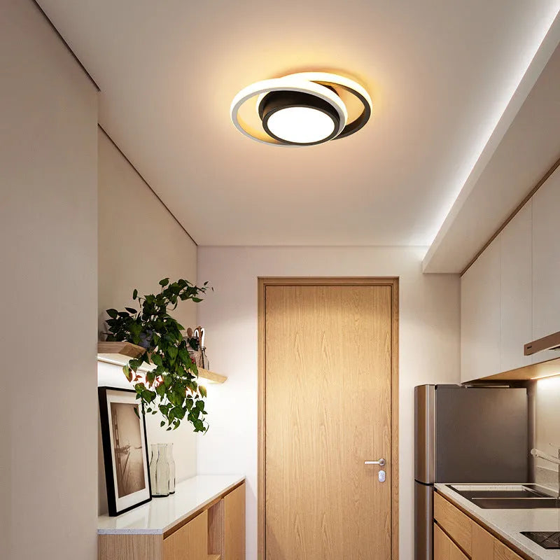 Modern Nordic aluminium ceiling light with geometric design for hallway corridor illumination