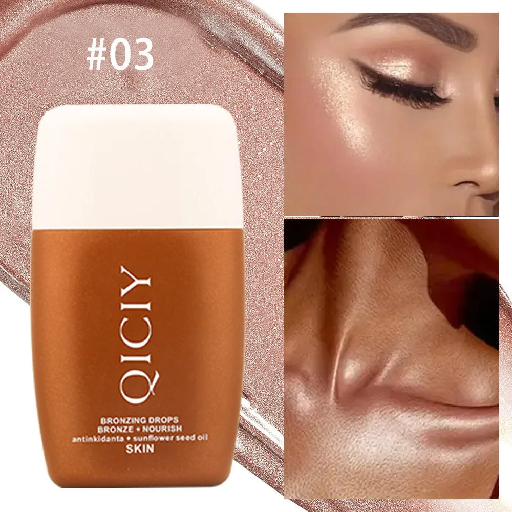 30ml face and body brightening contour liquid tube with four shade options for natural three-dimensional highlighting