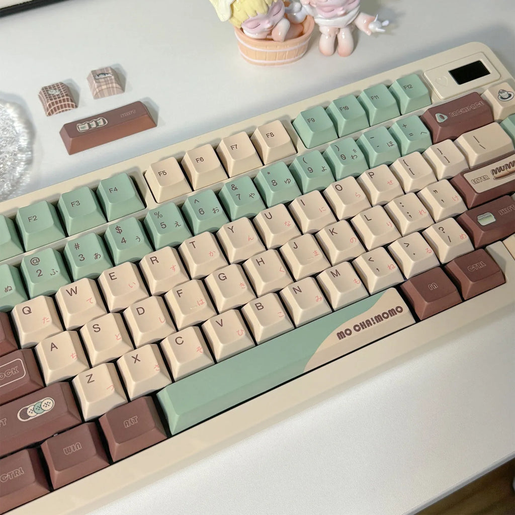 Craft Key CAP Matcha Theme mechanical keyboard keycap set with keycap puller on a white background.