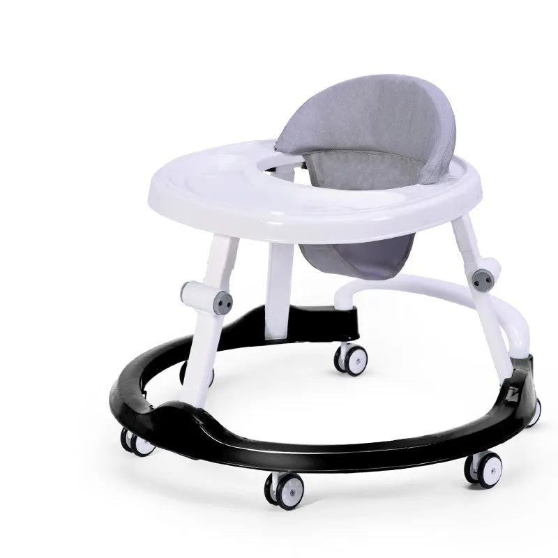 Baby walker multi-function drop-resistant trolley with music in cool black colour