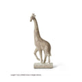 Wood colour synthetic resin giraffe ornament for shelf decoration.