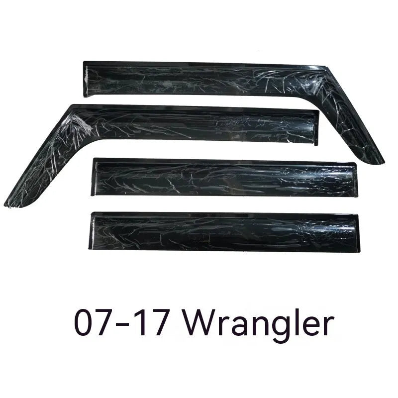 Jeep Wrangler car window rain visor set in PVC material for 07-21 models