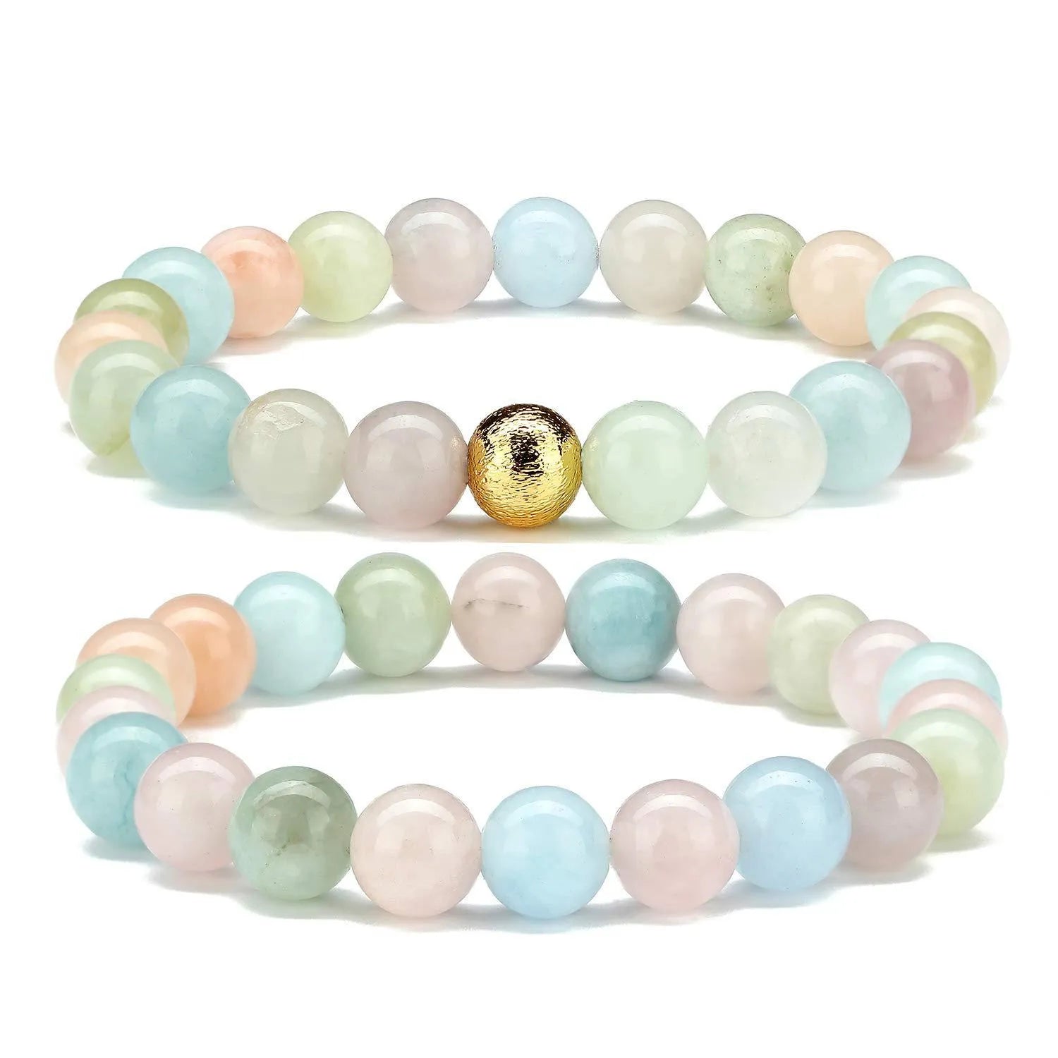 Handmade 8mm natural stone beads bracelet in geometric shape with multiple colour options