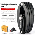 Black bicycle anti-theft fliplock for water bottle cage security with folding lock design