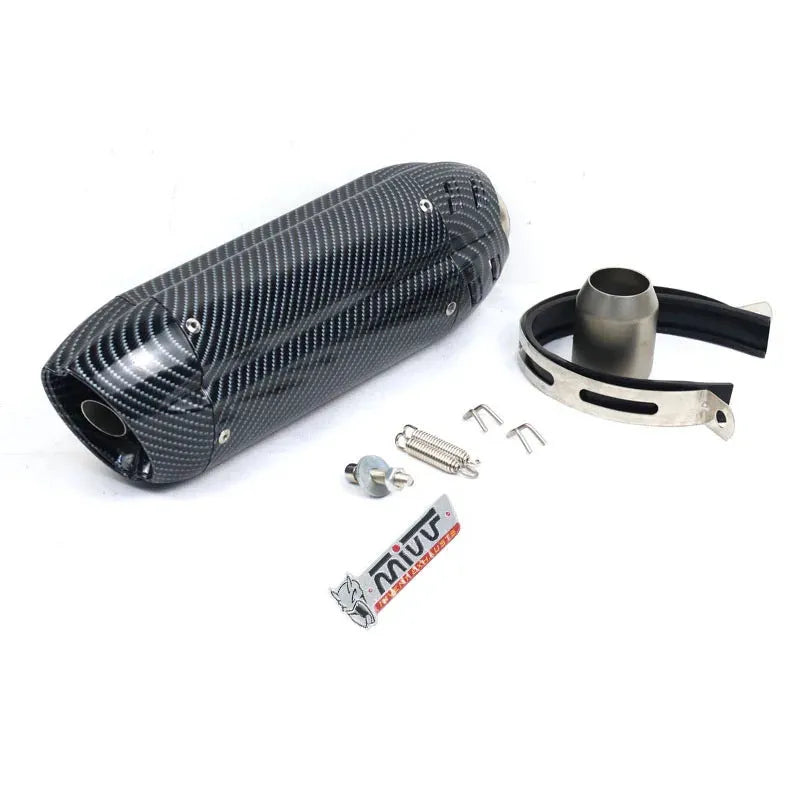 51mm stainless steel motorcycle exhaust modification piece with muffler, 370mm length
