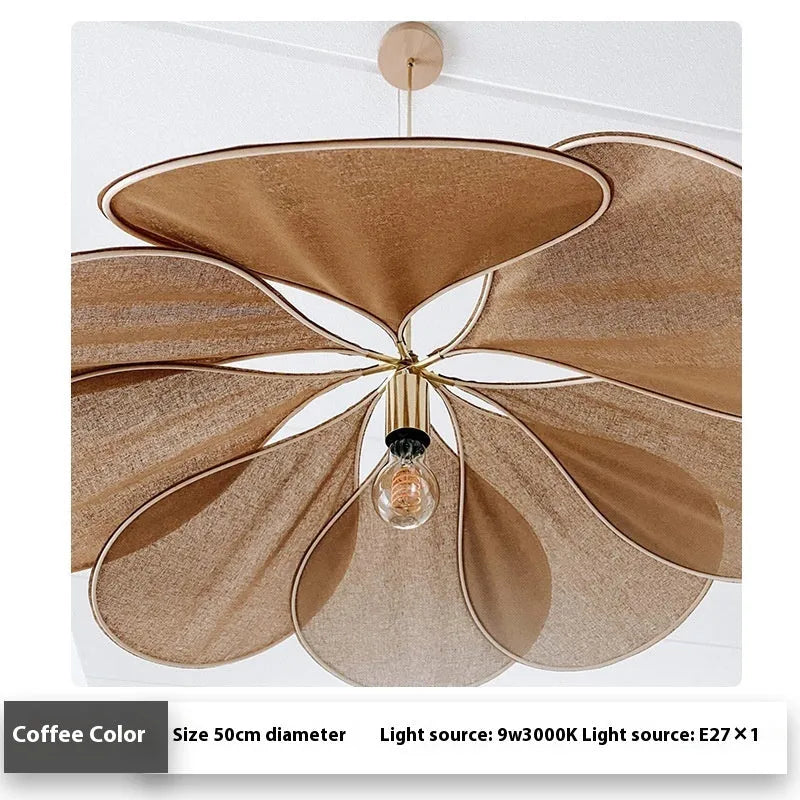Bohemian style fabric hanging pendant lamp in a choice of colours and diameters