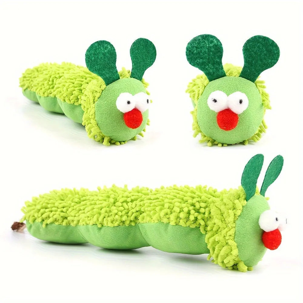 Green interactive cat toy set with plush pillow and electronic sports toys