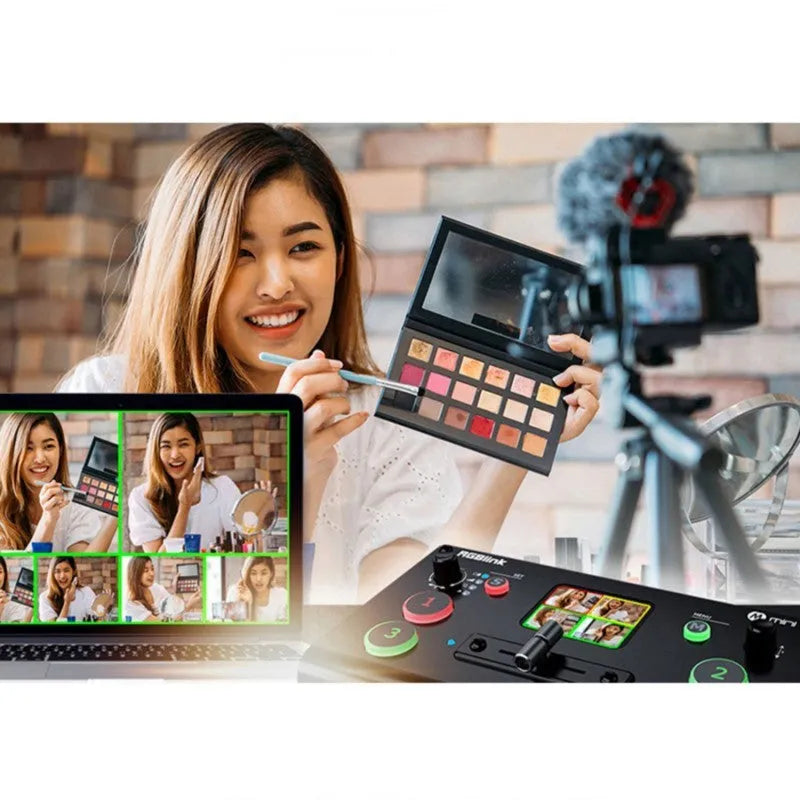 RGBLINK HDMI multi format switcher with 4 inputs and TFT screen