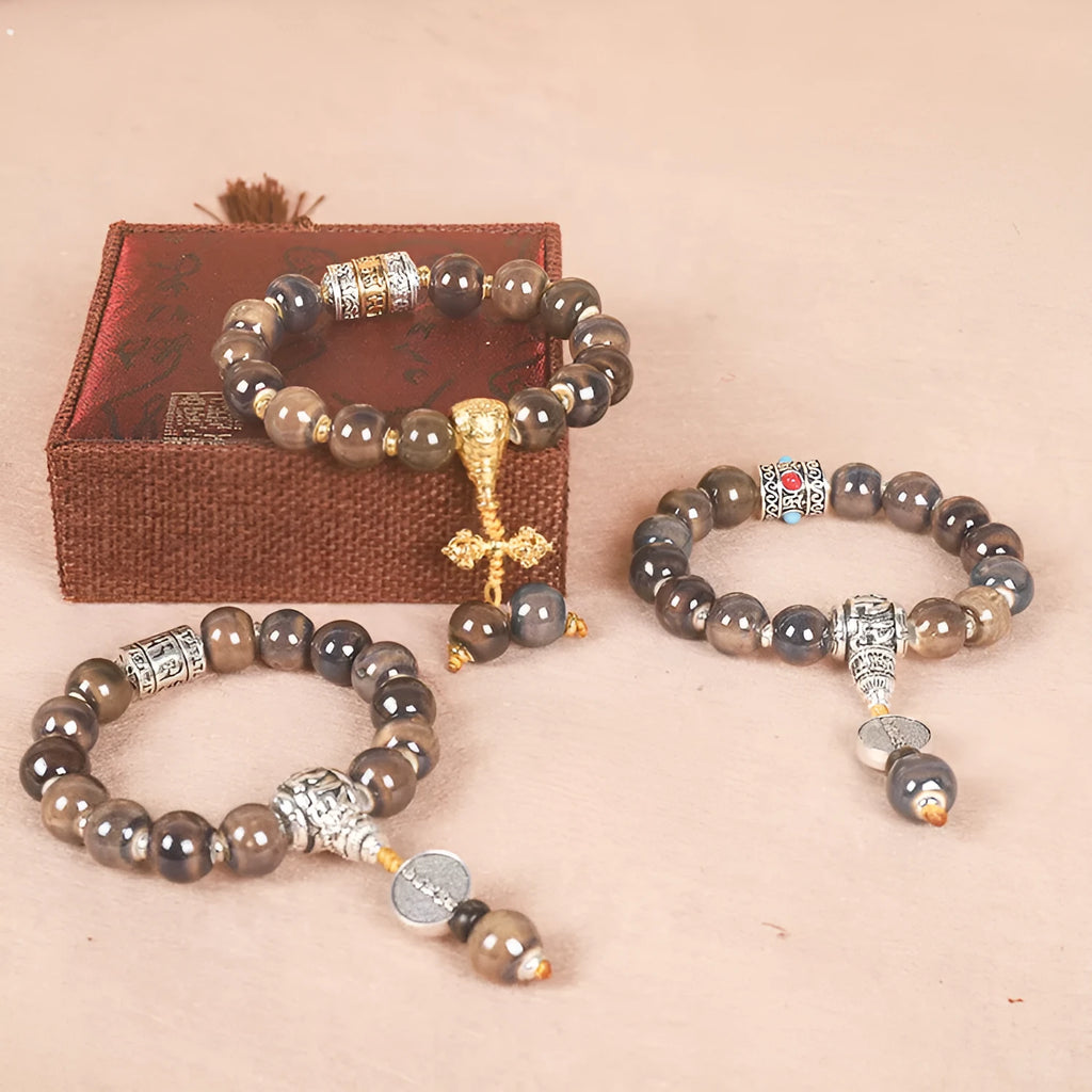 Men's gradient ceramic chain bracelet in polished coloured glaze, approximately 13mm size