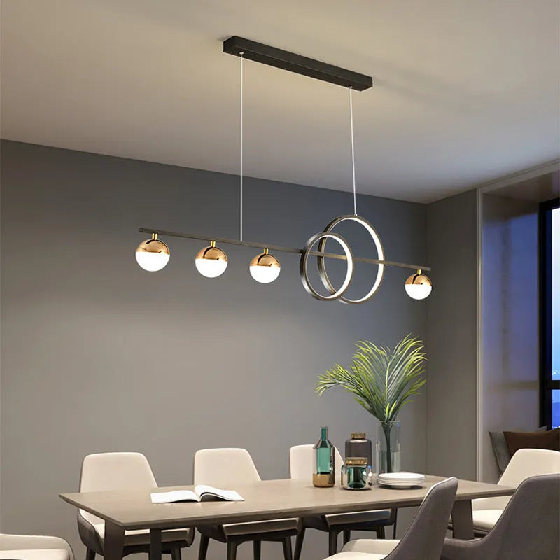 Modern rectangular Nordic style ceiling light in black or gold, featuring remote control dimming.