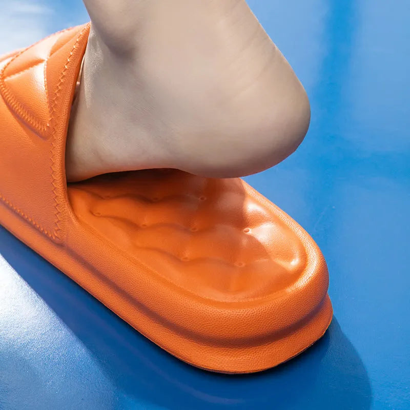 EVA bathroom slippers with thick non-slip sole in various colours