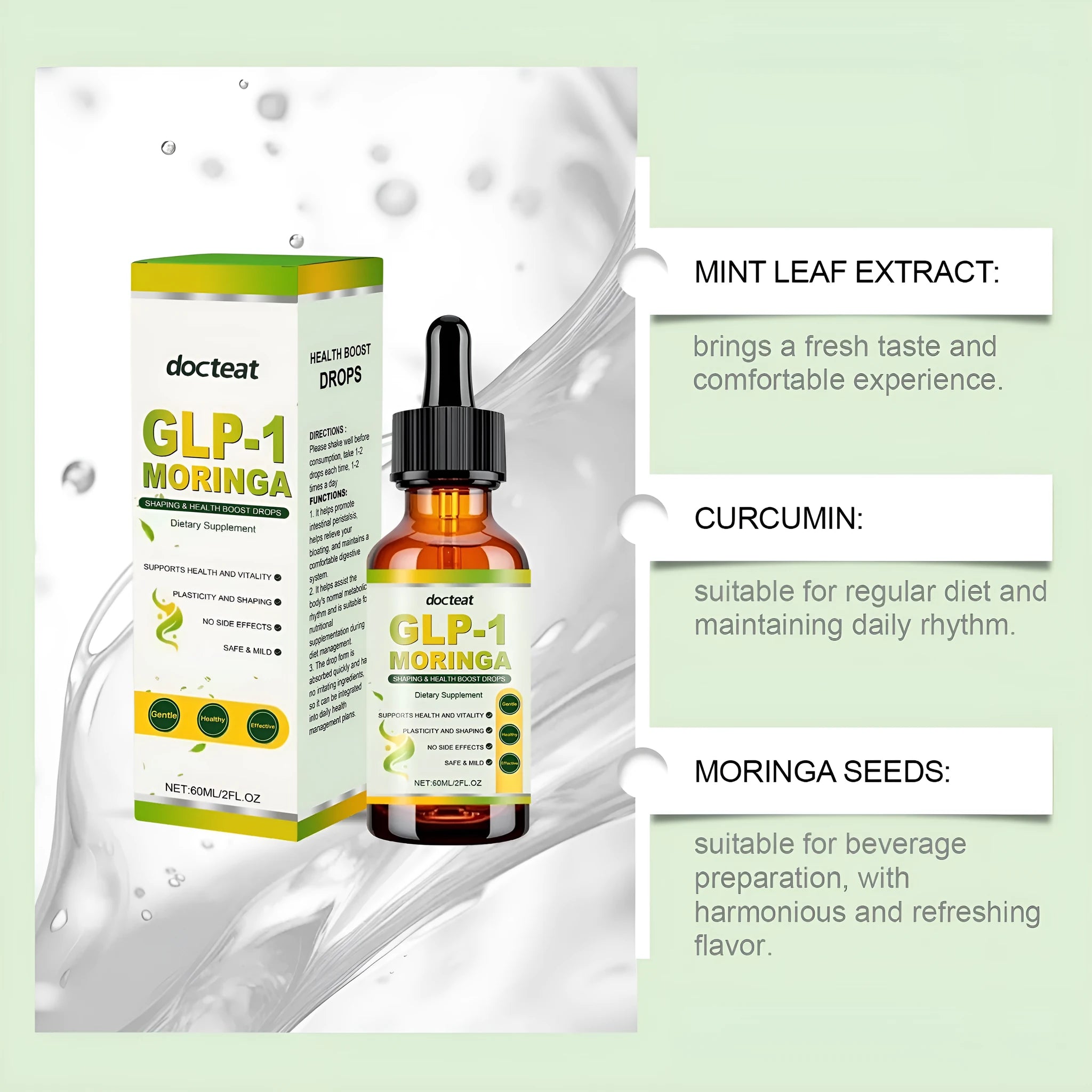 60ml bottle of Horseradish Tree Drops pure formula liquid extract with dropper.