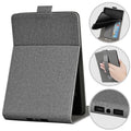 A 6-inch Kindle protective case in an embossed TPU material, shown in a Van Gogh starry sky design, with its folding bracket stand extended.