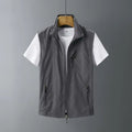 Men's slim-fit rabbit fur waistcoat with hood in army green colour option