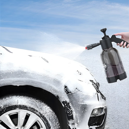 Black 2L foam watering can sprayer with pump handle and two nozzles