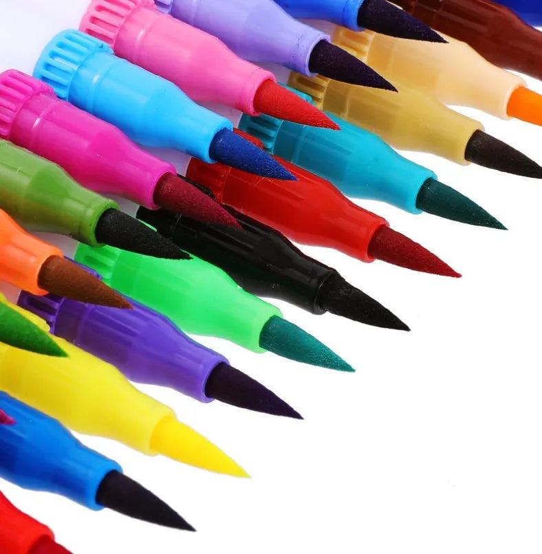 Multipack of watercolour pens in a plastic case, available in sets of 48, 60, 72, or 100 colours.