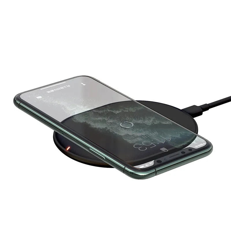 Baseus rough 15W wireless charging pad in black or white colour with LED indicator