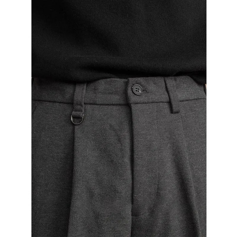 Men's straight-leg drape style suit trousers in four colour options
