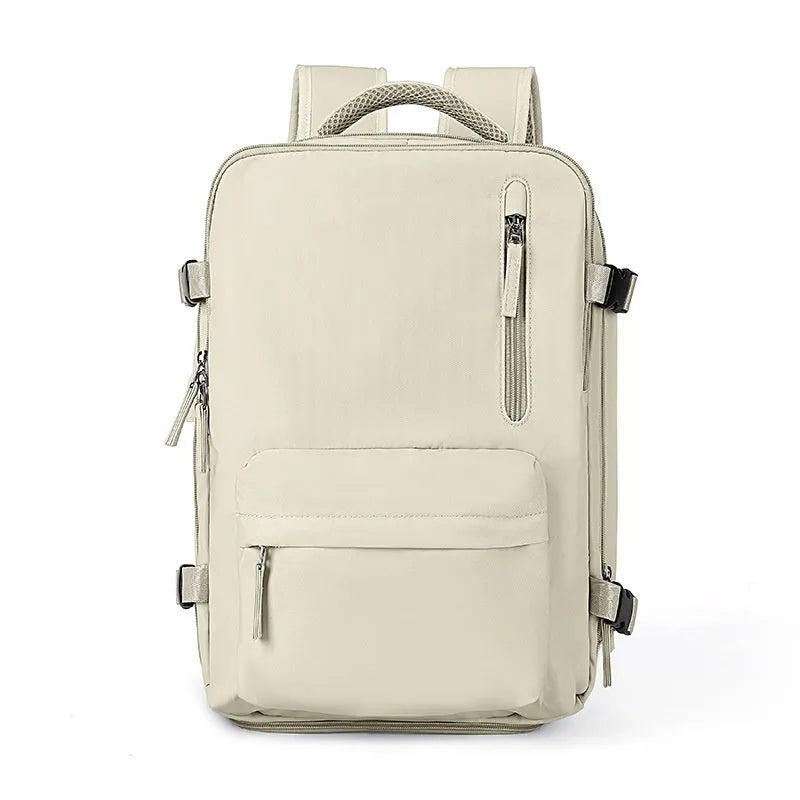 Large nylon waterproof mummy backpack in various colours on a neutral background.