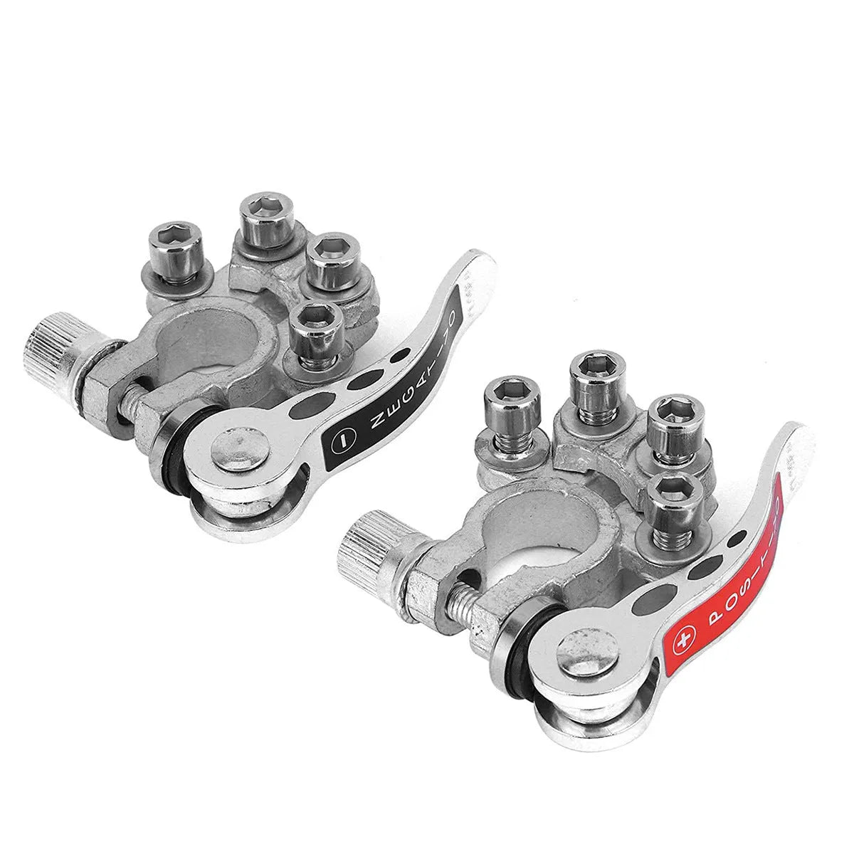 Brass pile head battery quick release clamp pair pure copper tin plated positive 17.5mm negative 15.9mm