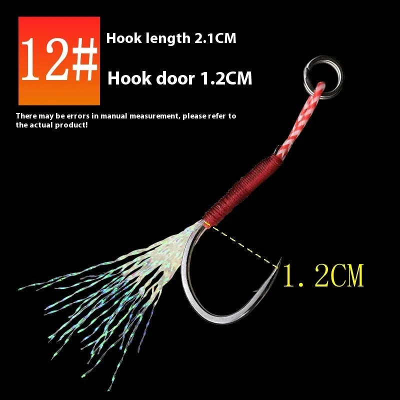 Bright wire iron plate single fishing hook shown on a white background, available in sizes from No. 9 to No. 14.