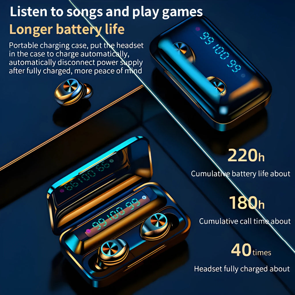 Binaural Bluetooth headset in black with voice control, Bluetooth 5.0, multi-point connection