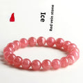 Women's geometric rhodochrosite crystal bracelet with longevity lock clasp in natural red patterned stone