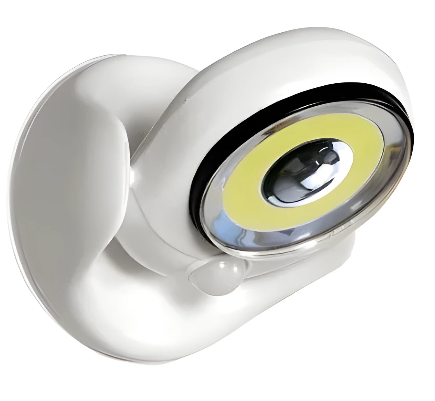 White Atomic Angel induction lamp measuring 13.3 cm with touch activation