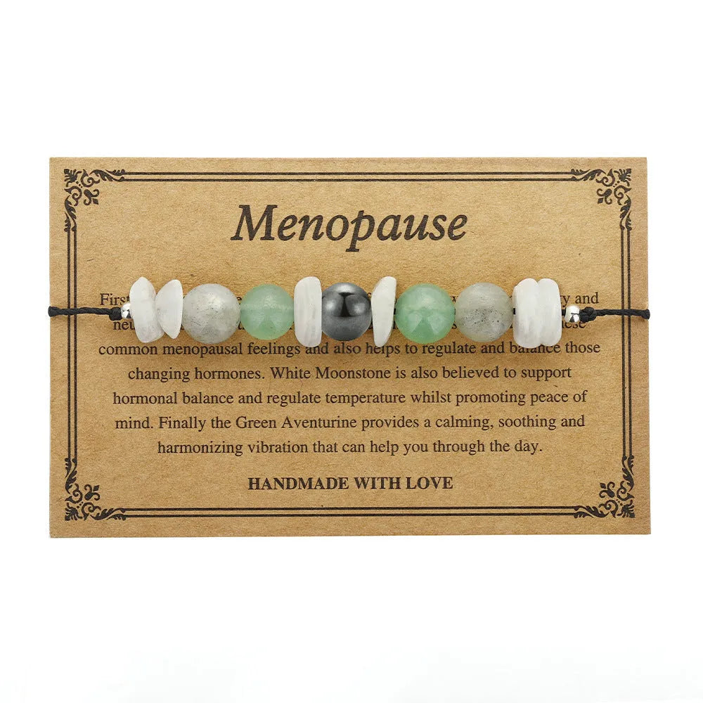 Geometric stone bead bracelet for women with colour 3906 beads arranged in structured pattern