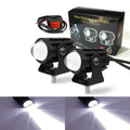 Aluminium and PC motorcycle spotlight with two-colour lens for 12V-80V electric vehicles.