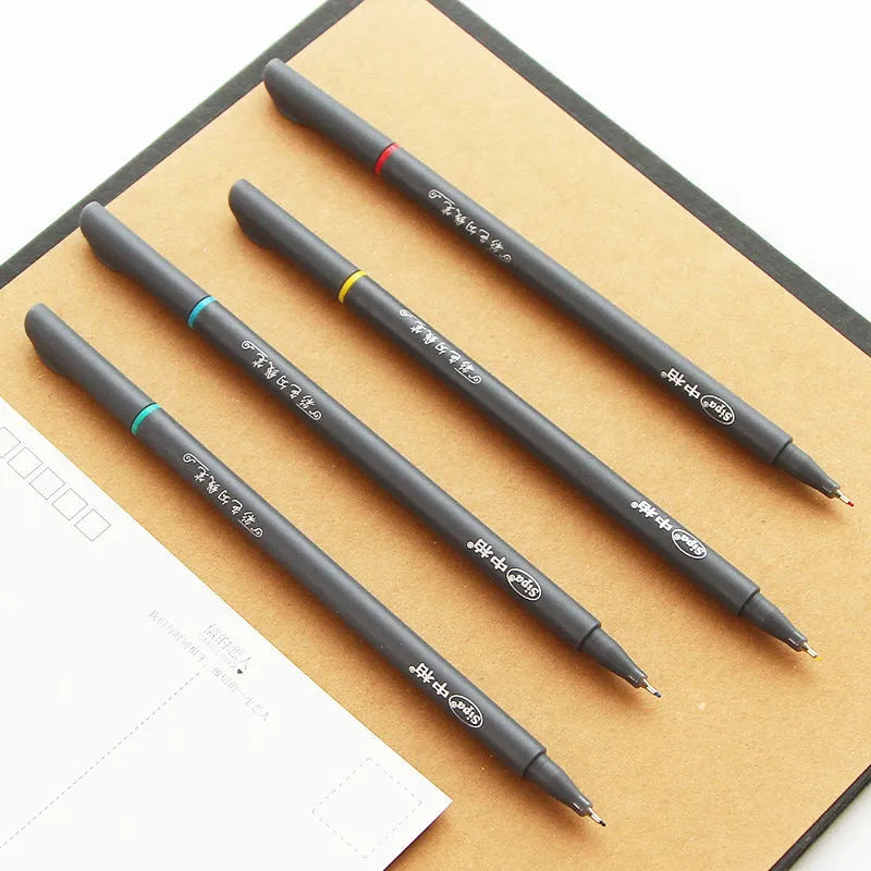 10-pack of black drawing pens with 0.38mm tips on white background
