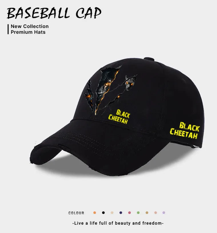 Men's polyester baseball cap in beige, black, or blue European casual style