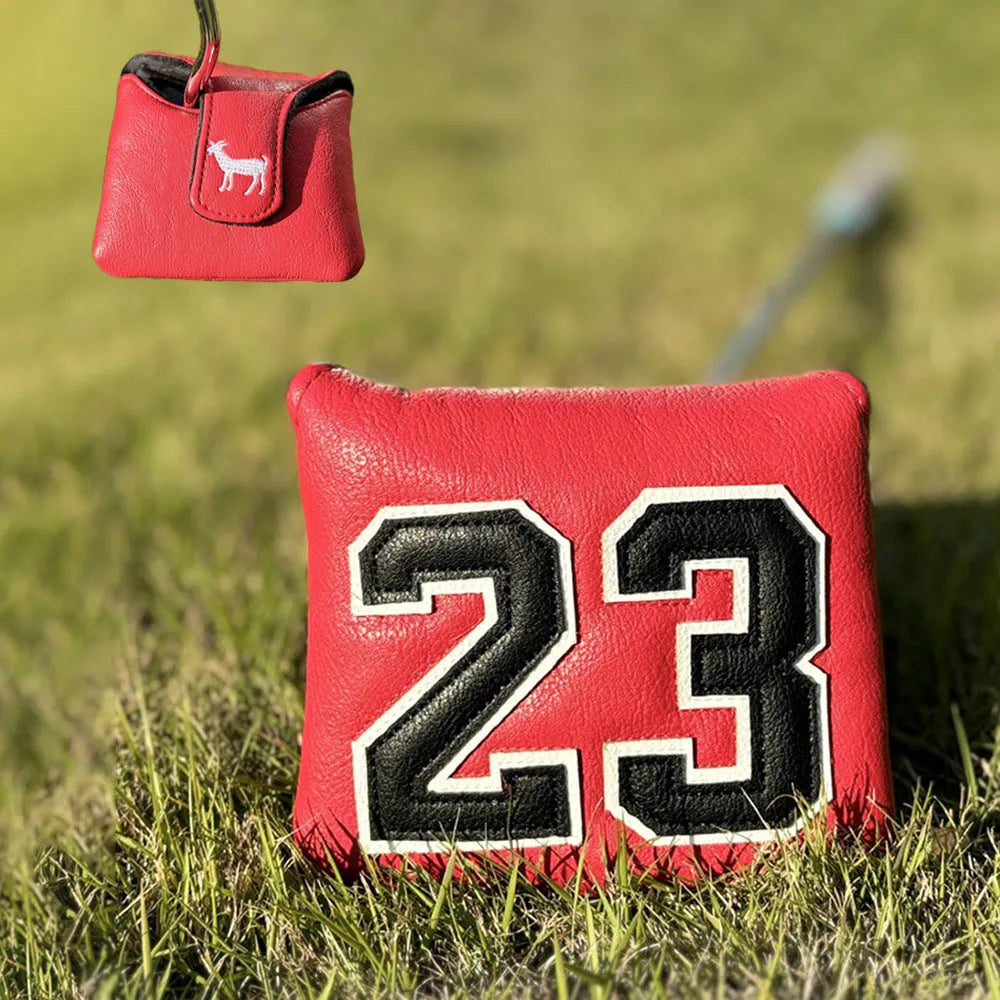 Set of four Ram PU golf club headcover sleeves for driver, fairway woods, and utility iron.