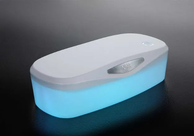 DORR portable UV sterilisation box with USB cable on a white background.