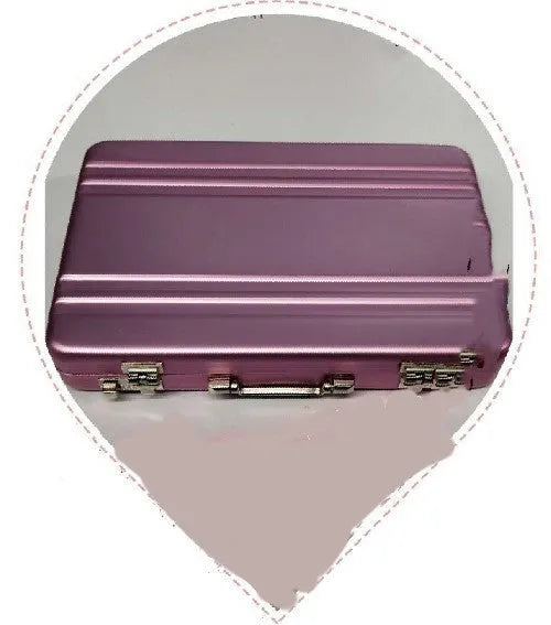 Slim aluminium alloy card holder in six colour options showing its compact size.