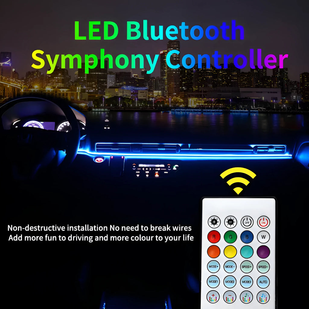 Car interior ambience light with aluminium alloy LED strip and remote control