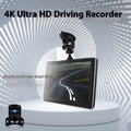 Black 7-inch wireless CarPlay projection car dashcam on a windscreen