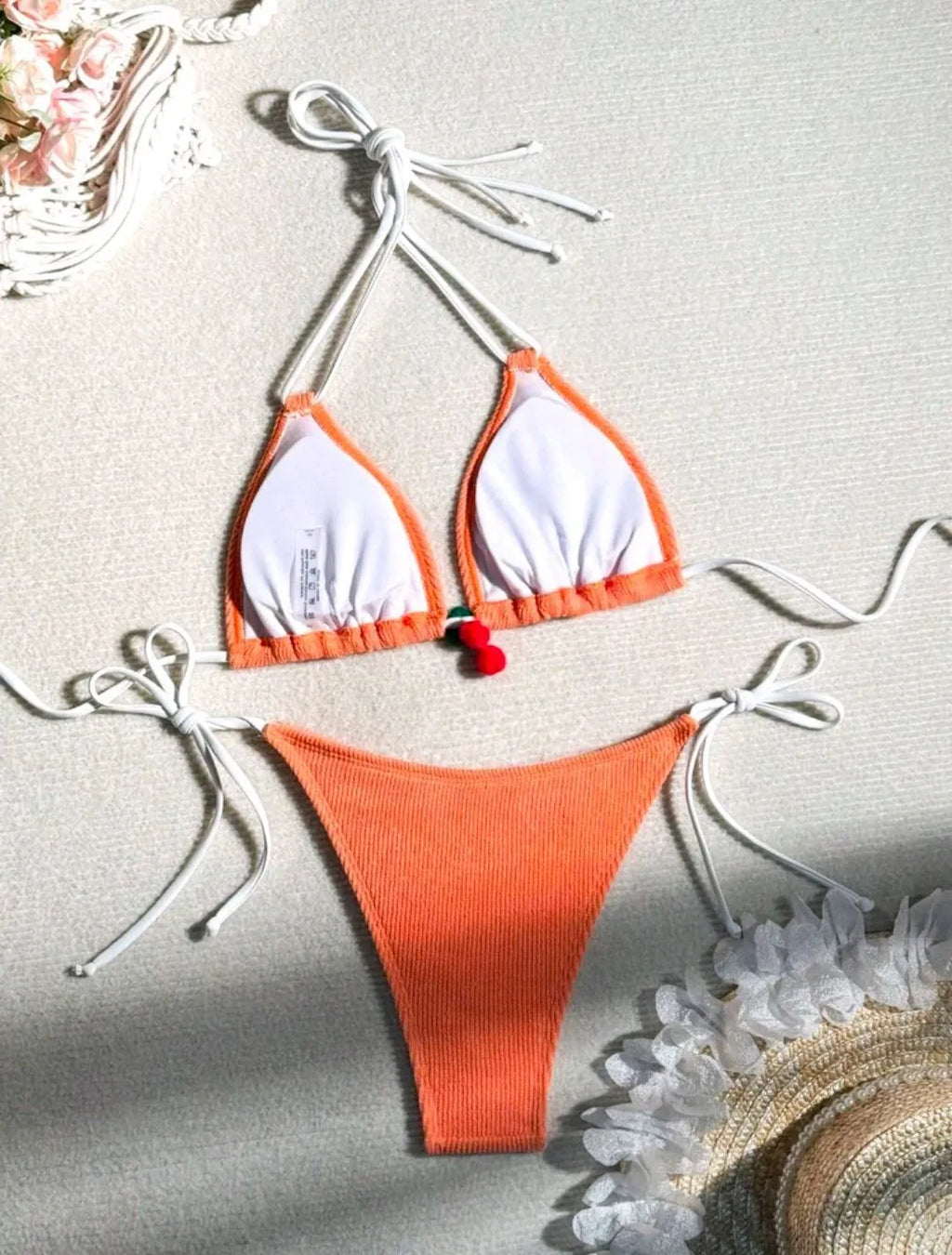 Women's nylon bikini swimsuit in briefs style with Asian sizing for swimming sports