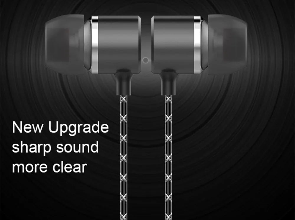Fanbiya S1 metal in-ear headphones with ear hook design and microphone on cable